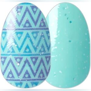 Color Street ON THE HUNT Teal & Blue Chevron Glitter Easter Mixed Mani Set